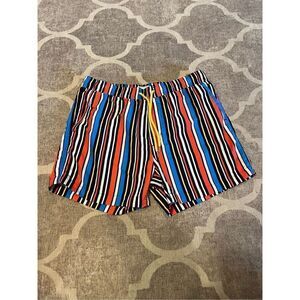 Forever 21 mens striped swim trunk’s drawstring waist size large